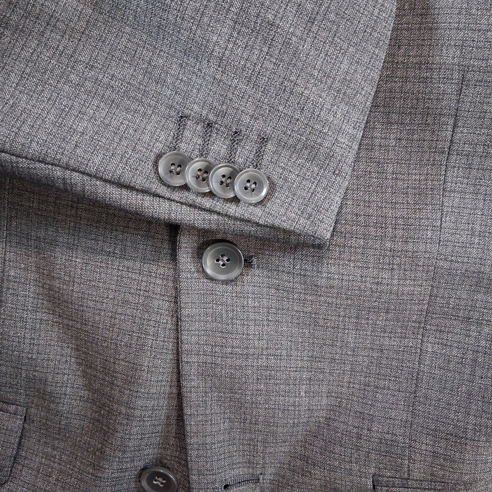 Lineage Blazer Mens 38R Slim Gray Crosshatch Fit Two Button Double Vent Modern - Picture 2 of 8